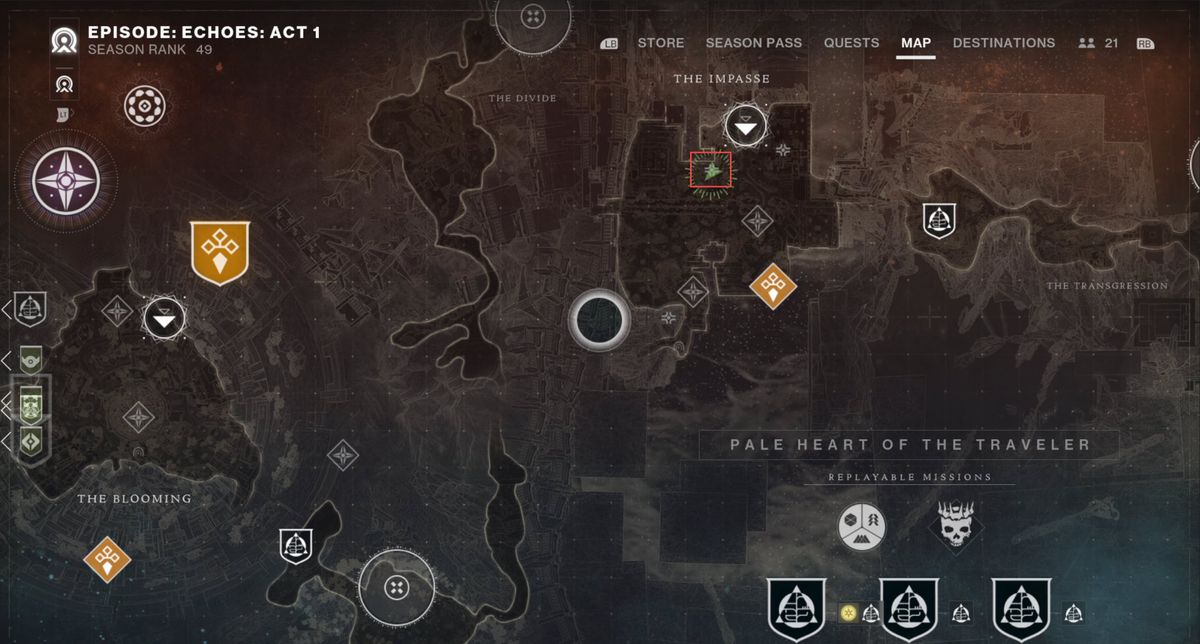 Image of the Destiny 2 map