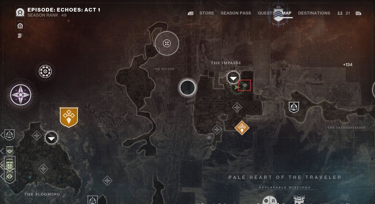 Image of the Destiny 2 map