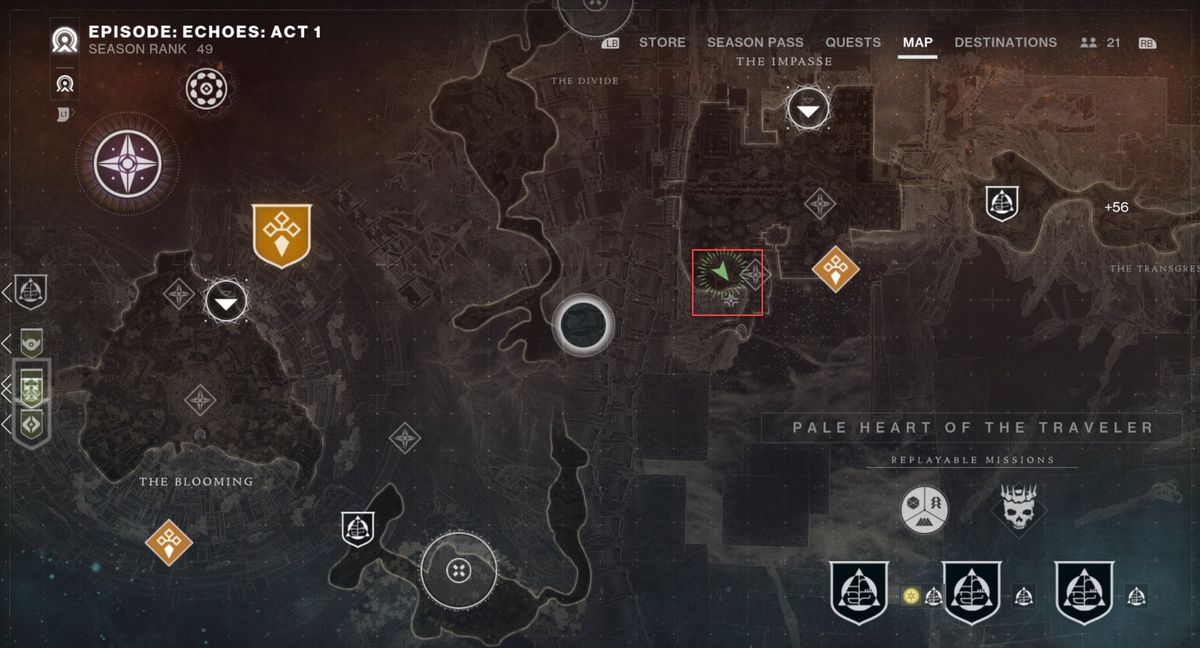 Image of the Destiny 2 map