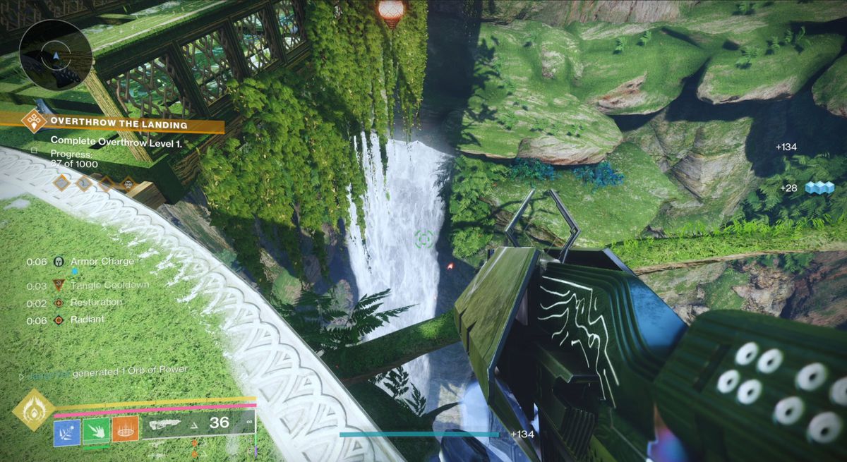 Image of the waterfall hiding the third region chest