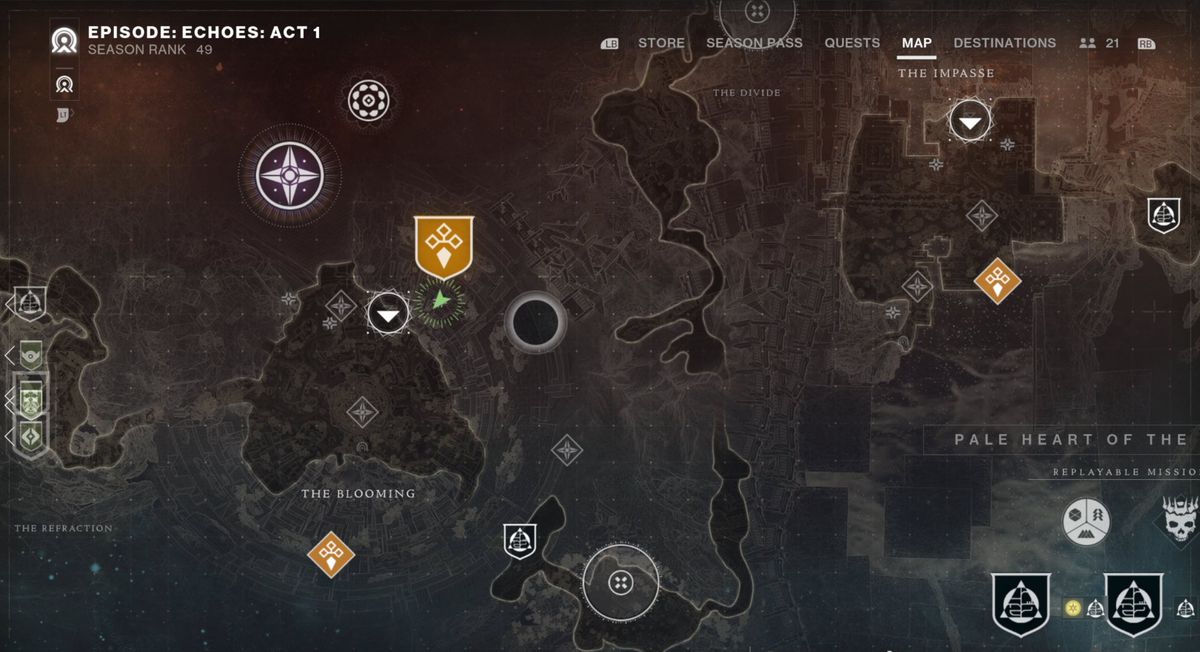 Image of the Destiny 2 map