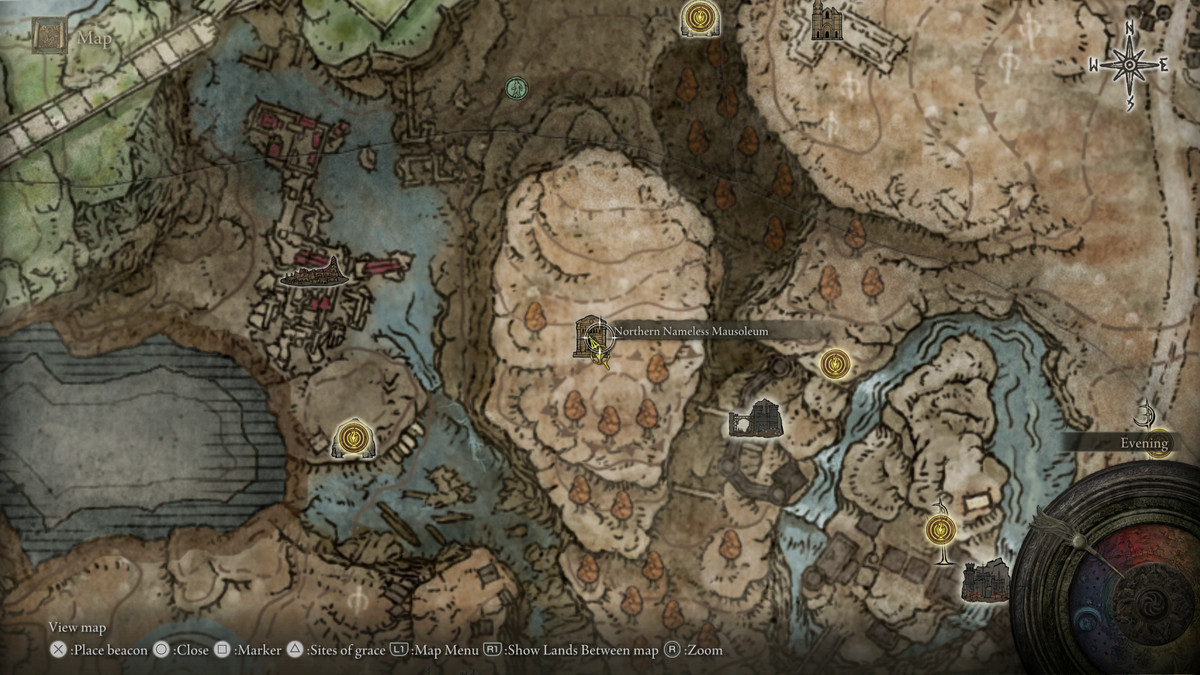 A map showing the location of a boss in Elden Ring: Shadow of the Erdtree