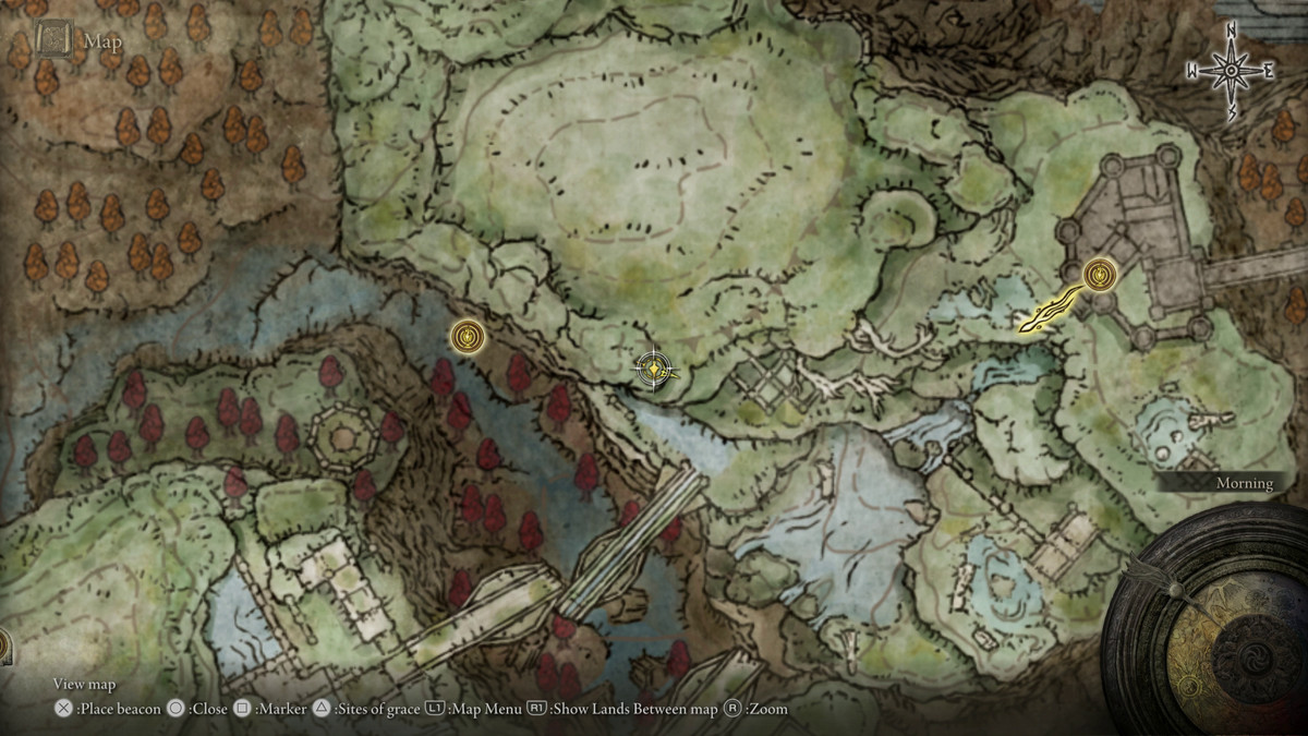 A map showing the location of a boss in Elden Ring: Shadow of the Erdtree