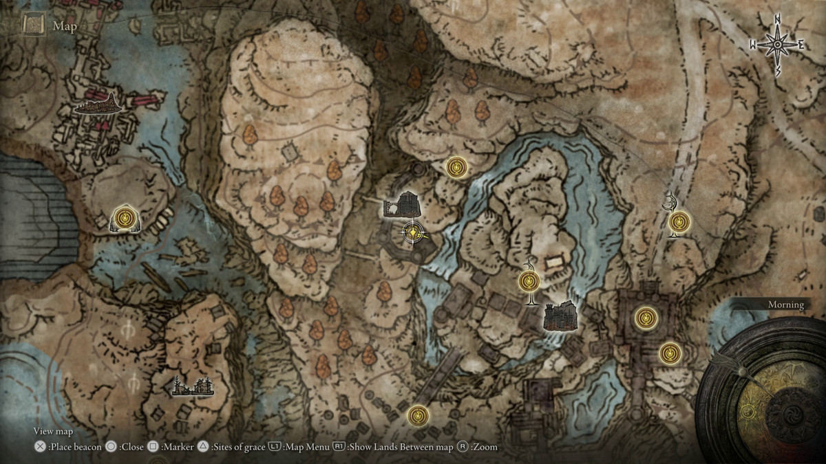 A map showing the location of a boss in Elden Ring: Shadow of the Erdtree