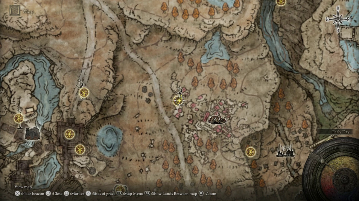 A map showing the location of a boss in Elden Ring: Shadow of the Erdtree