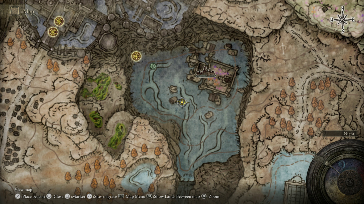 A map showing the location of a boss in Elden Ring: Shadow of the Erdtree