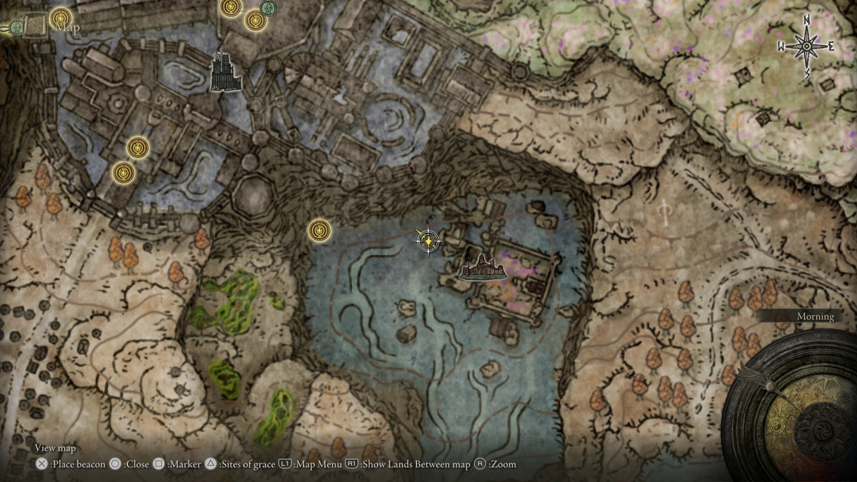 A map showing the location of a boss in Elden Ring: Shadow of the Erdtree