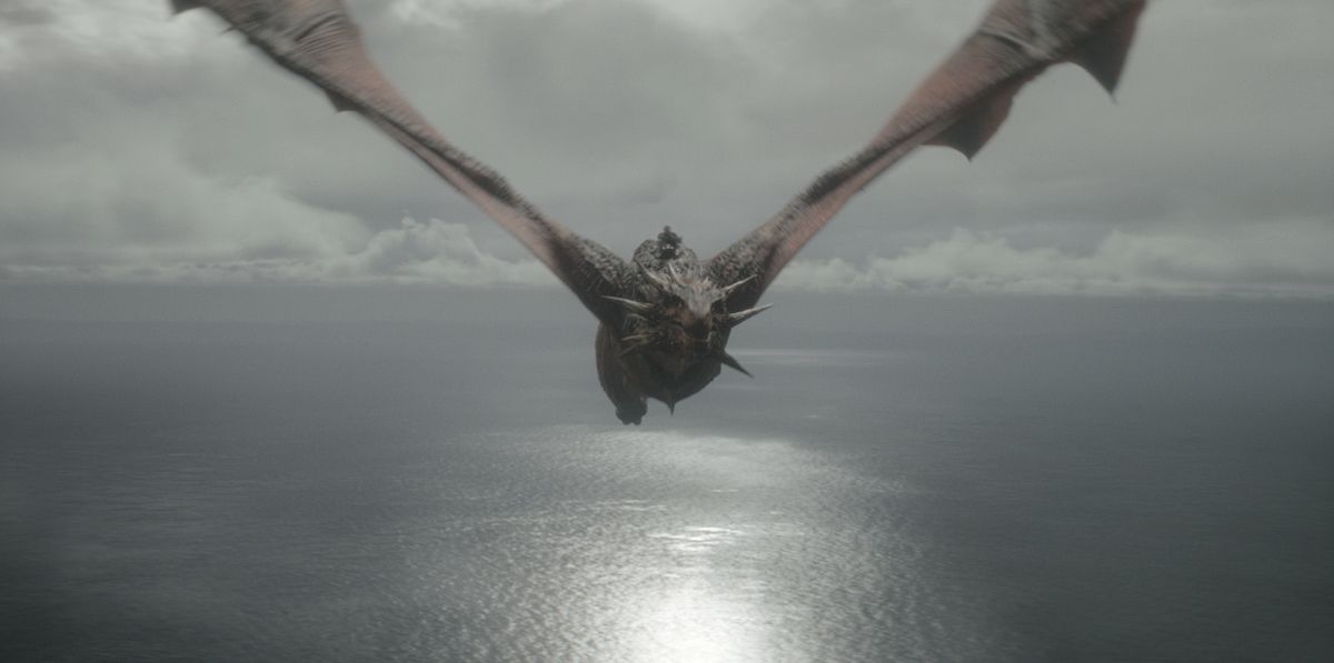 Meleys soars over the ocean in House of the Dragon season 2, episode 4