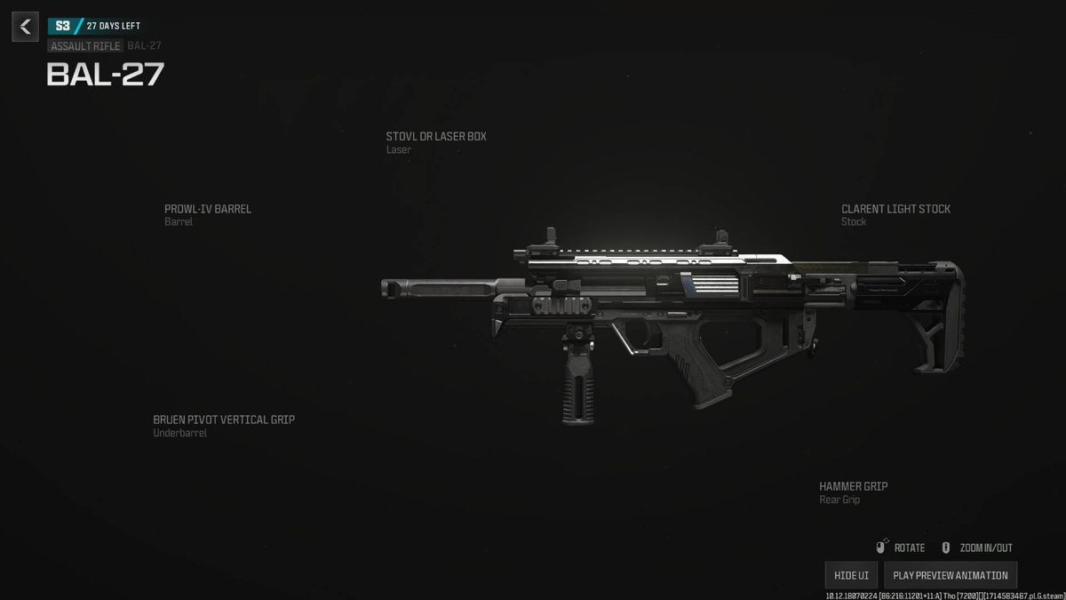 The BAL-27 rests over a black background in key art.