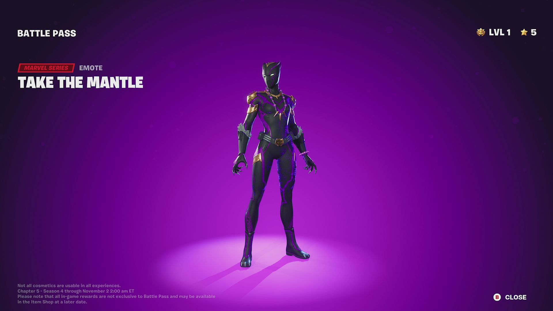 Take the Mantle emote skin in Fortnite