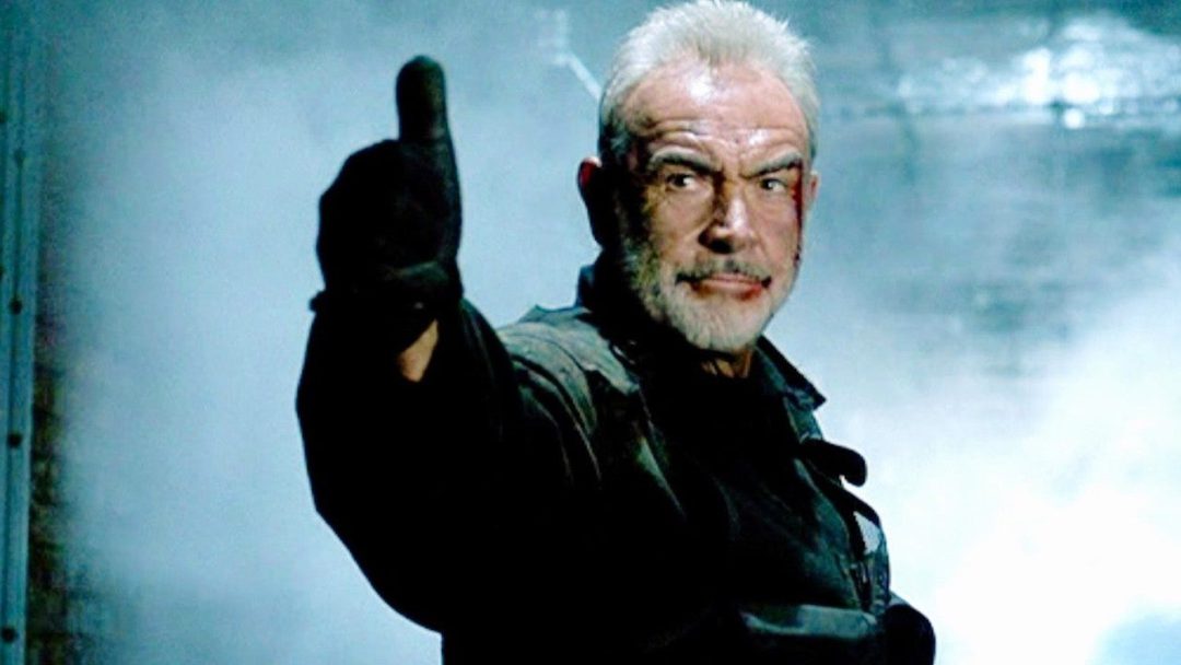 Sean Connery as John Patrick Mason giving a thumbs up in The Rock (1996).