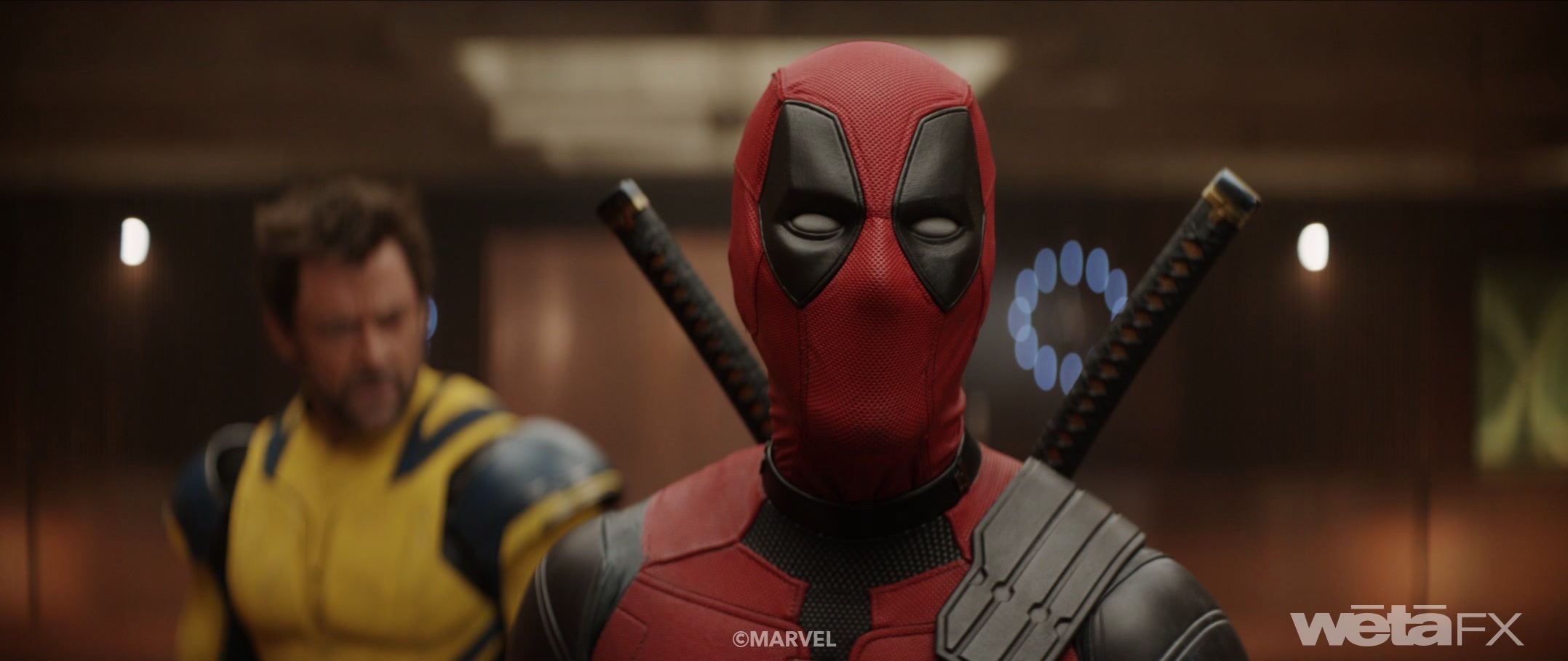 A shot of the two main characters from Deadpool & Wolverine