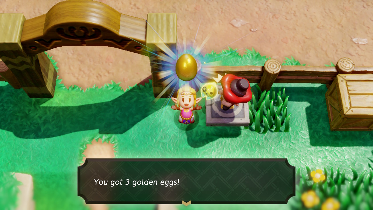 Zelda holds a golden egg earned from the stamp rally in Echoes of Wisdom