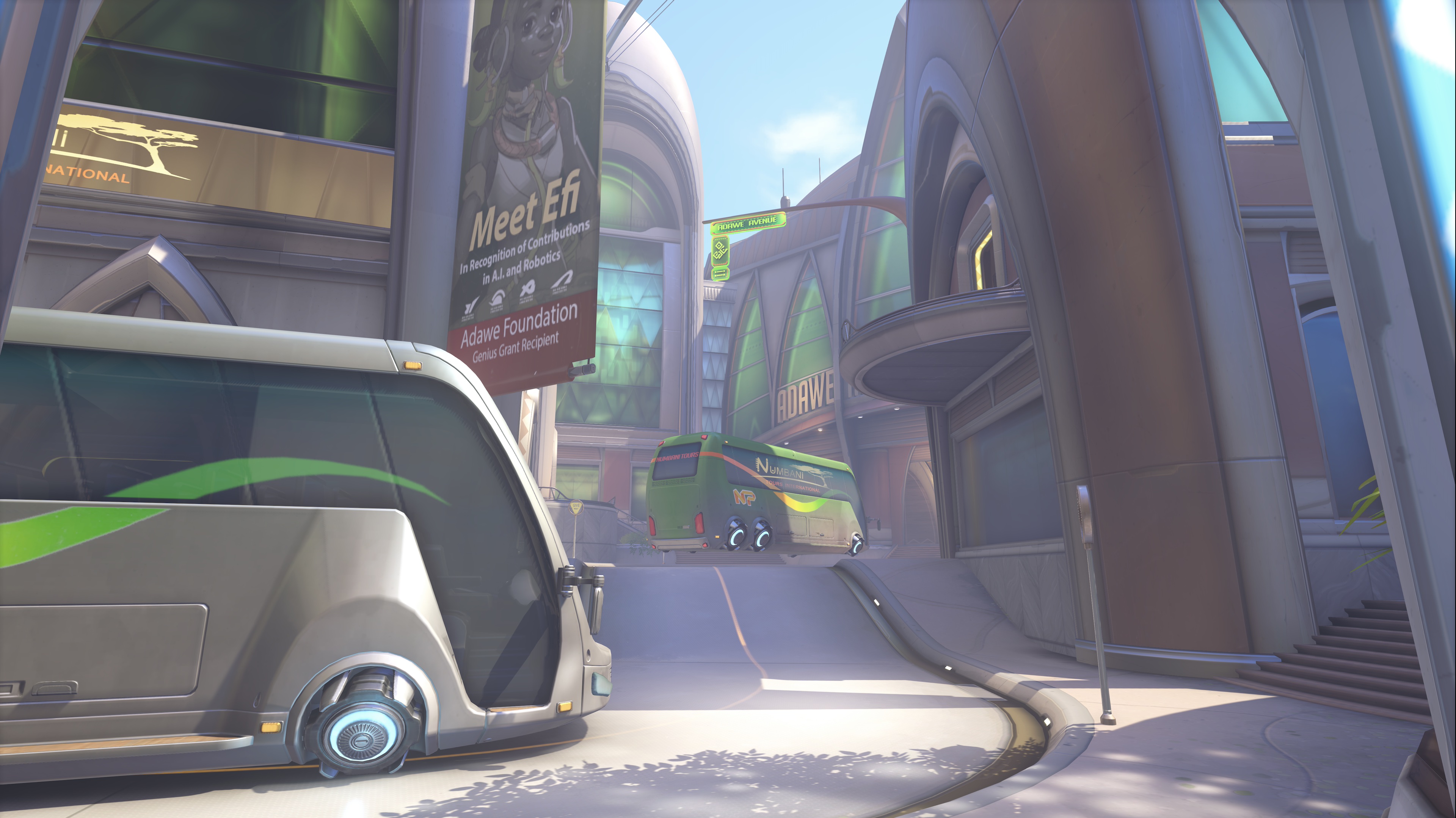 A screenshot from the reworked Numbani attackers spawn in Overwatch 2