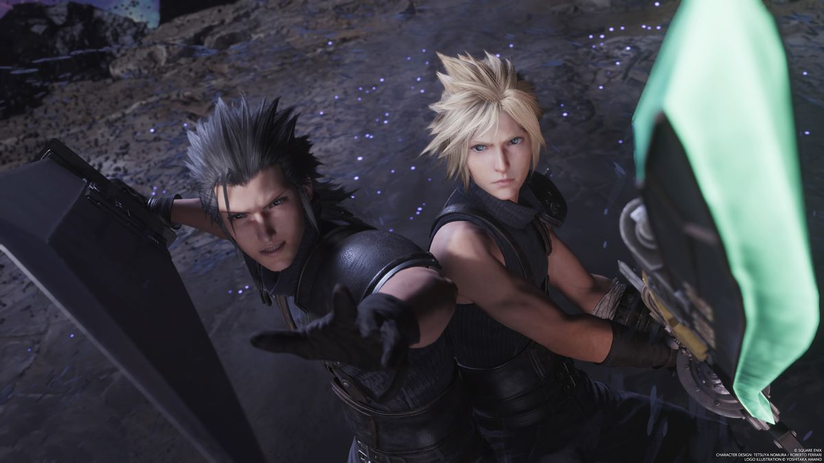 An image of Zack Fair and Cloud Strife fighting side by side in Final Fantasy 7 Rebirth.&nbsp;