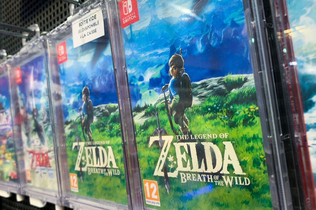The Legend of Zelda: Breath of the Wild Nintendo Switch game is seen in a store in Nice, France on May 29, 2023. (GETTY)