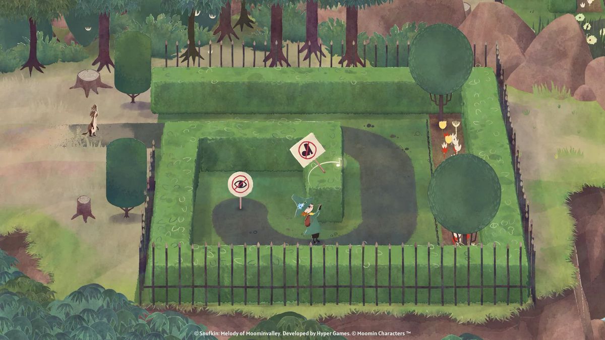 A little park that Snufkin is dismantling in Snufkin: Melody of Moominvalley