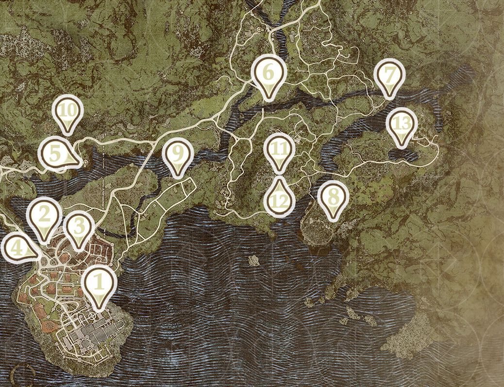 Dragon’s Dogma 2 map showing Seeker’s Token locations around Vernworth