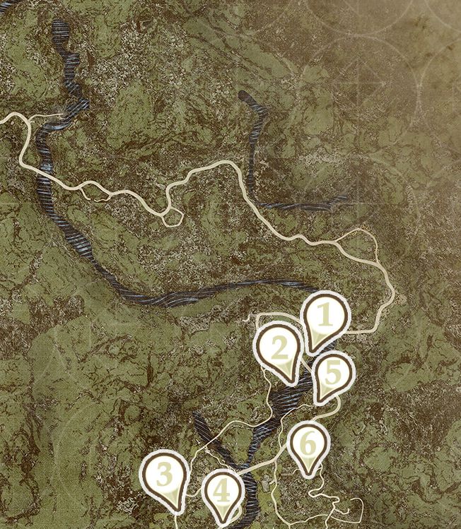 Dragon’s Dogma 2 map showing Seeker’s Token locations around northeast Vermund