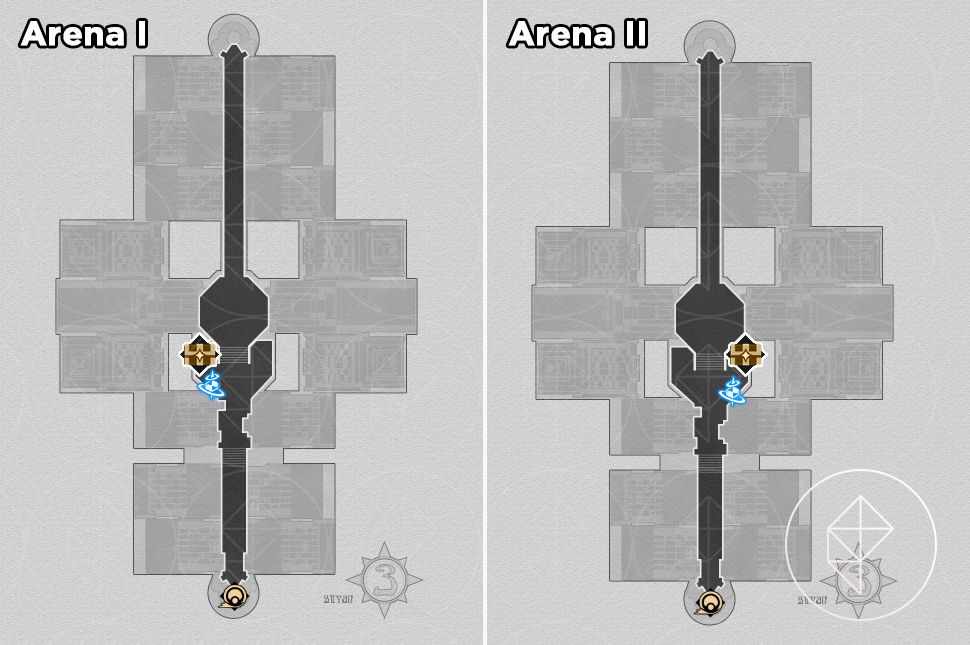 Maps for Arena I and Arena II in Honkai: Star Rail