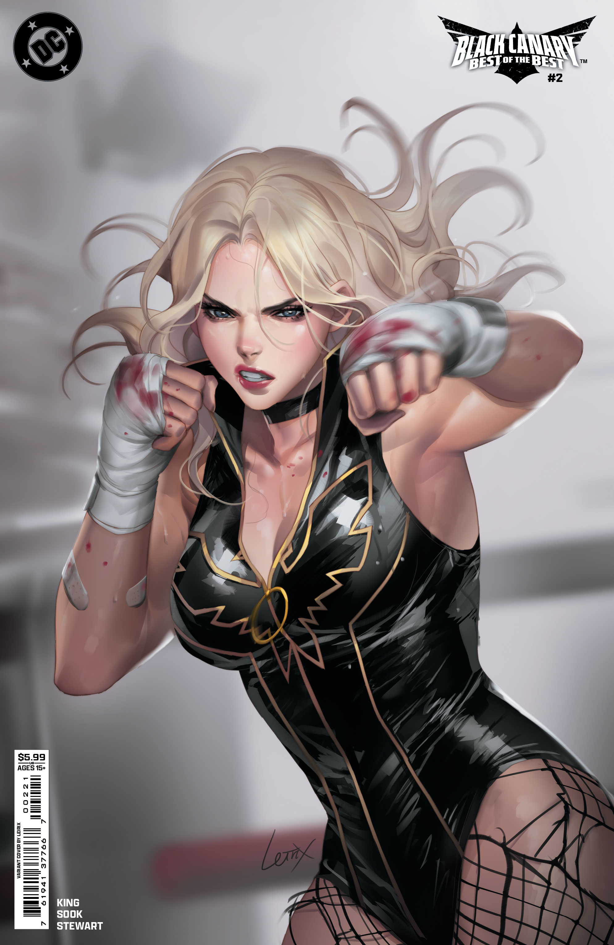 Black Canary squares up for a fight on a variant cover for Black Canary: Best of the Best #2.