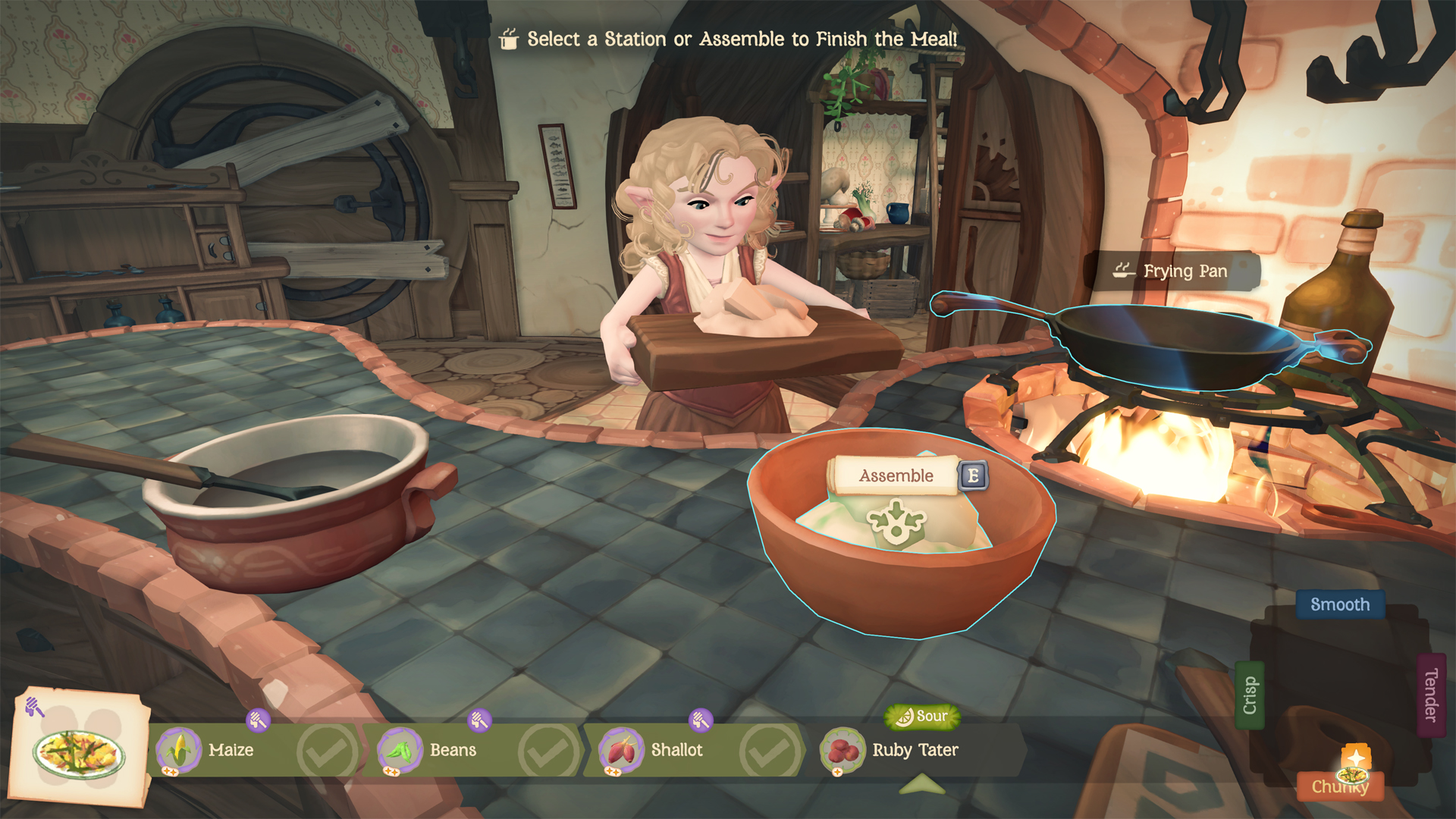 A hobbit cooking something in Tales of the Shire.