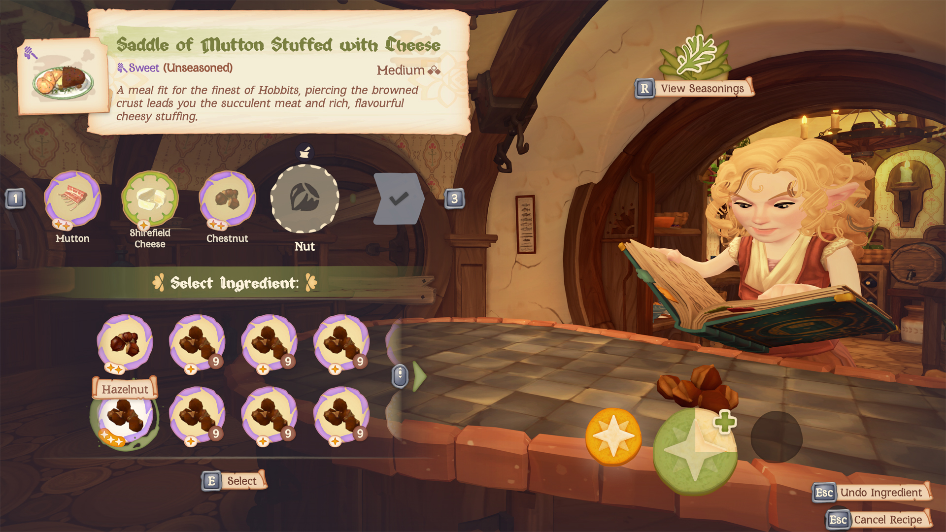 A hobbit cooking a dish in Tales of the Shire.