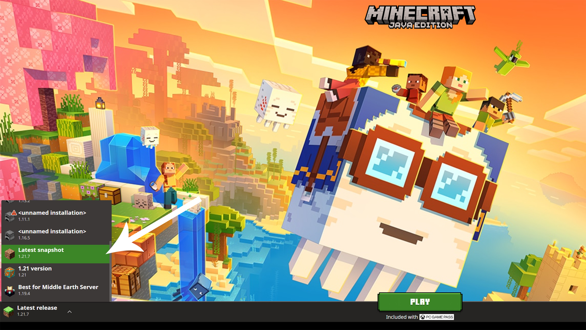 Java Snapshots in Minecraft.