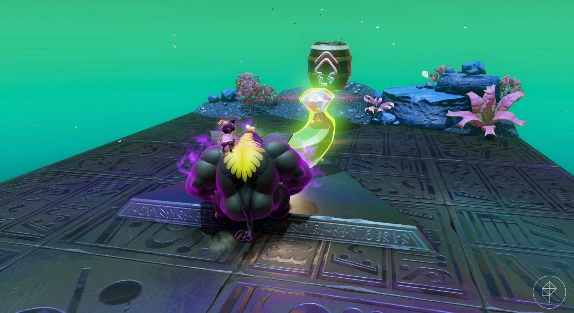 Elephant Donkey Kong standing in front of a golden banana in Donkey Kong Bananza.