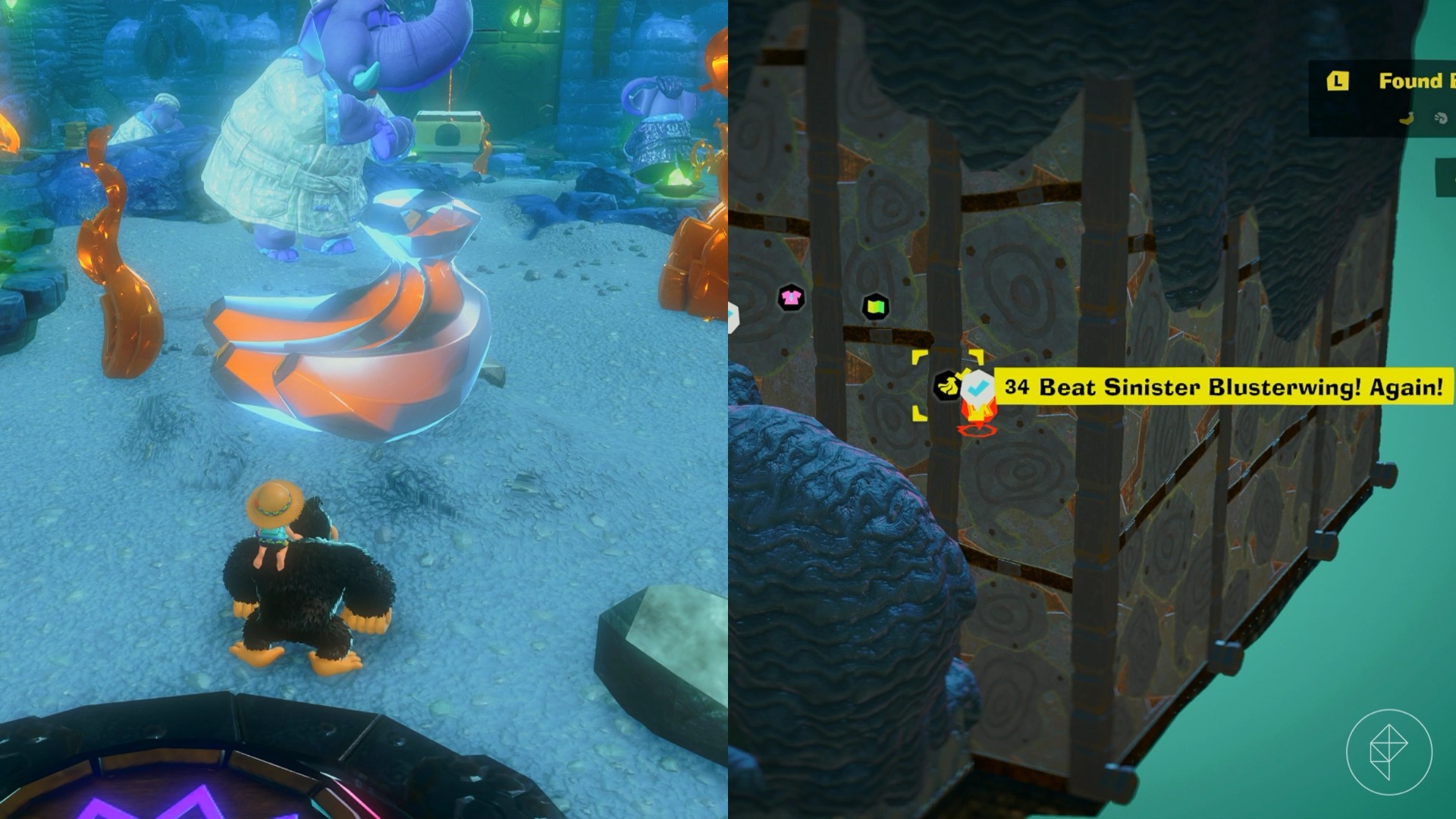Donkey Kong approaches a bunch of three bananas sitting in the dirt in Donkey Kong Bananza.