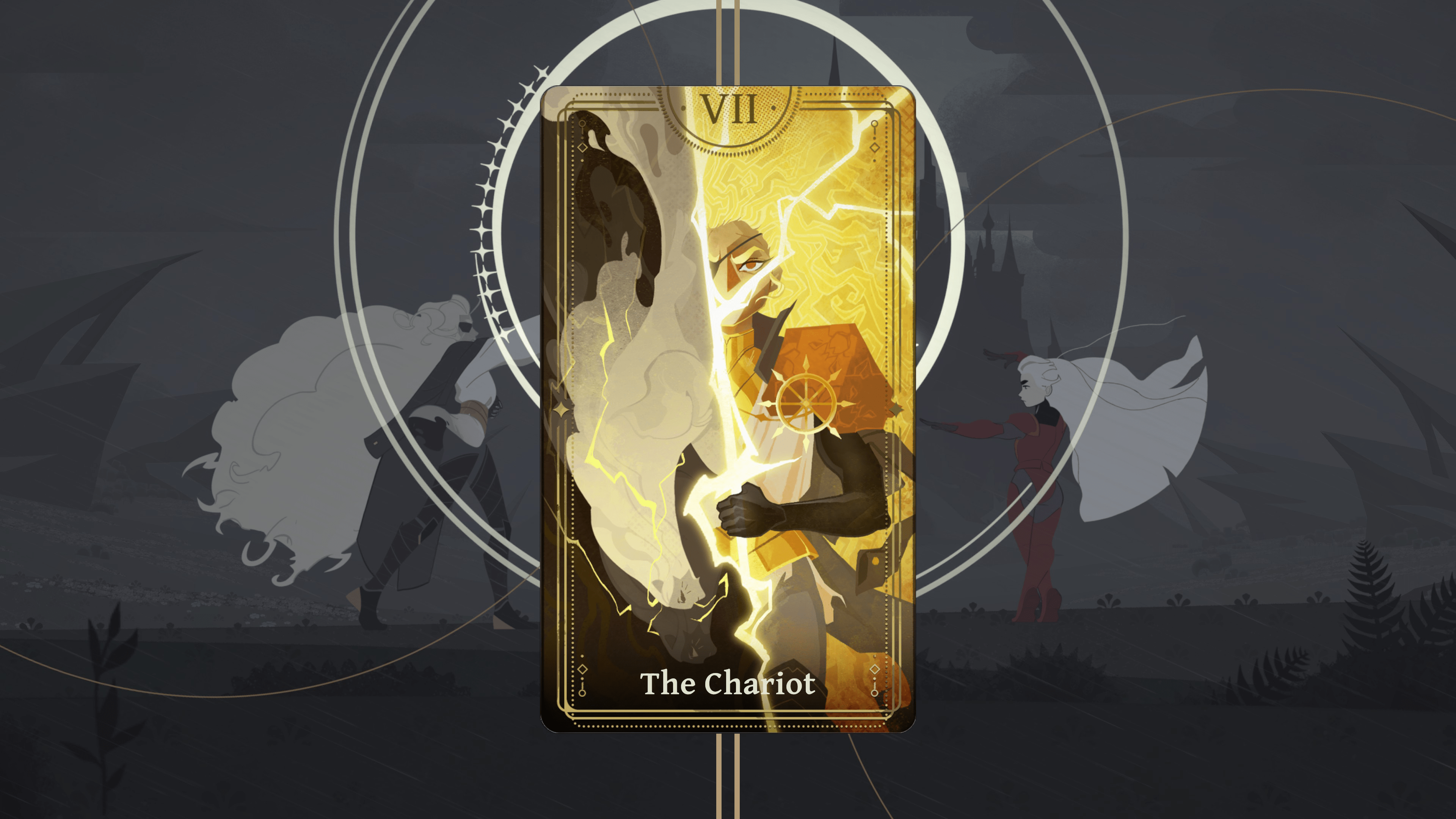 A tarot card of one of Shan’s siblings in At Fate’s End.