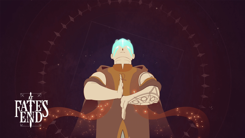 A character summoning a sword from his head in At Fate’s End.
