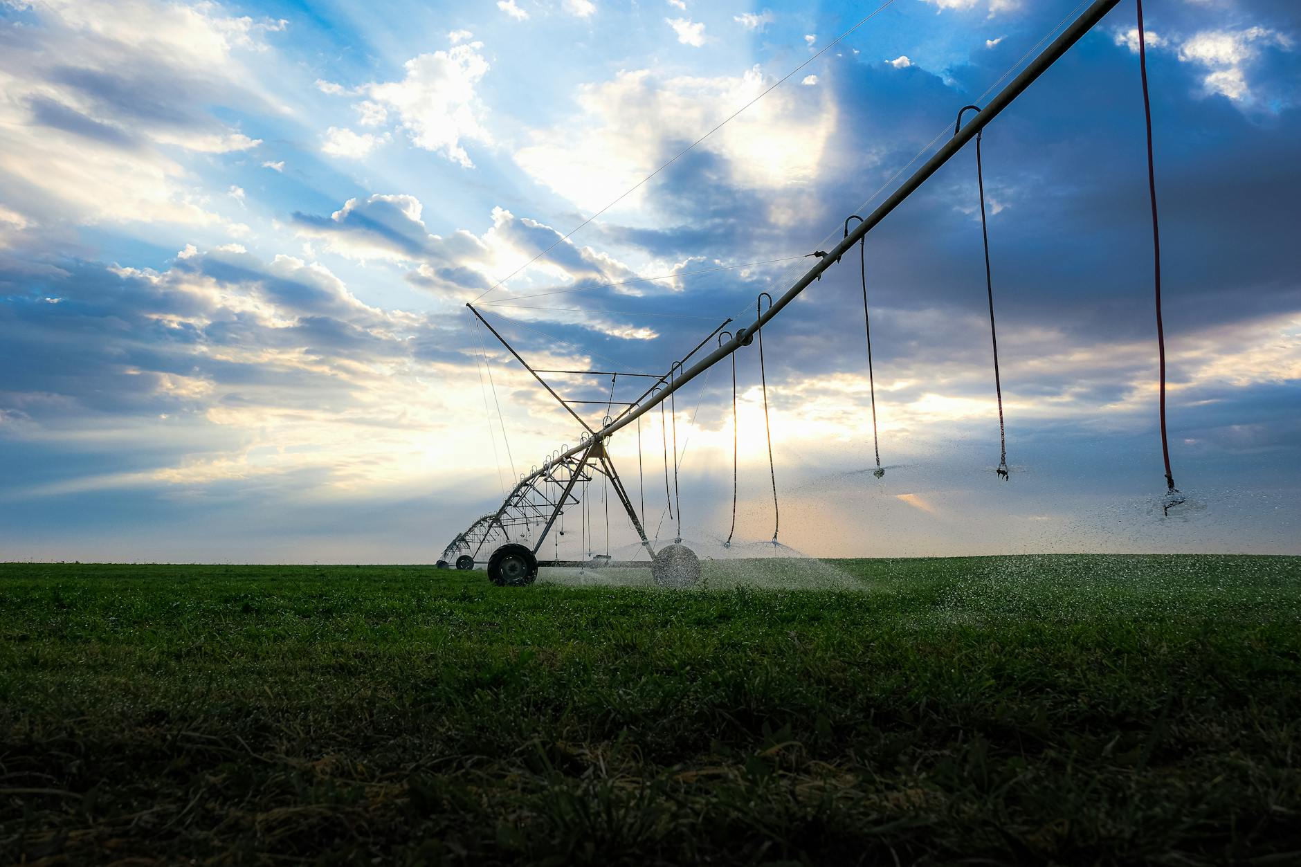 Modern farm landscape with technology infrastructure and rural broadband access