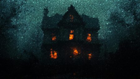 Super Mario Bros. Movie Sequel Shifts Focus to Luigi’s Mansion Spooky mansion exterior with dark windows and gothic architecture