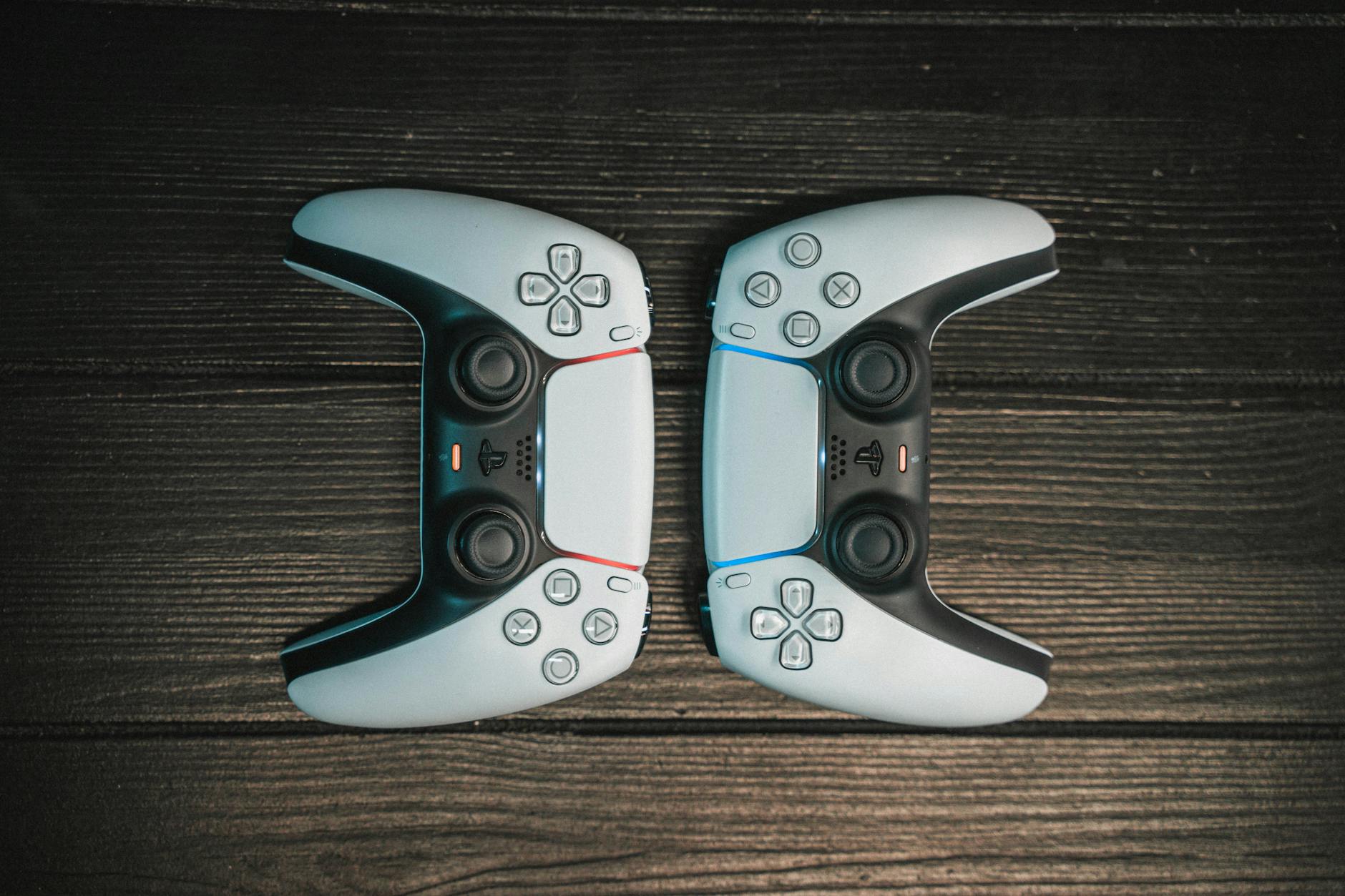 Display of gaming accessories and controllers on retail store shelves