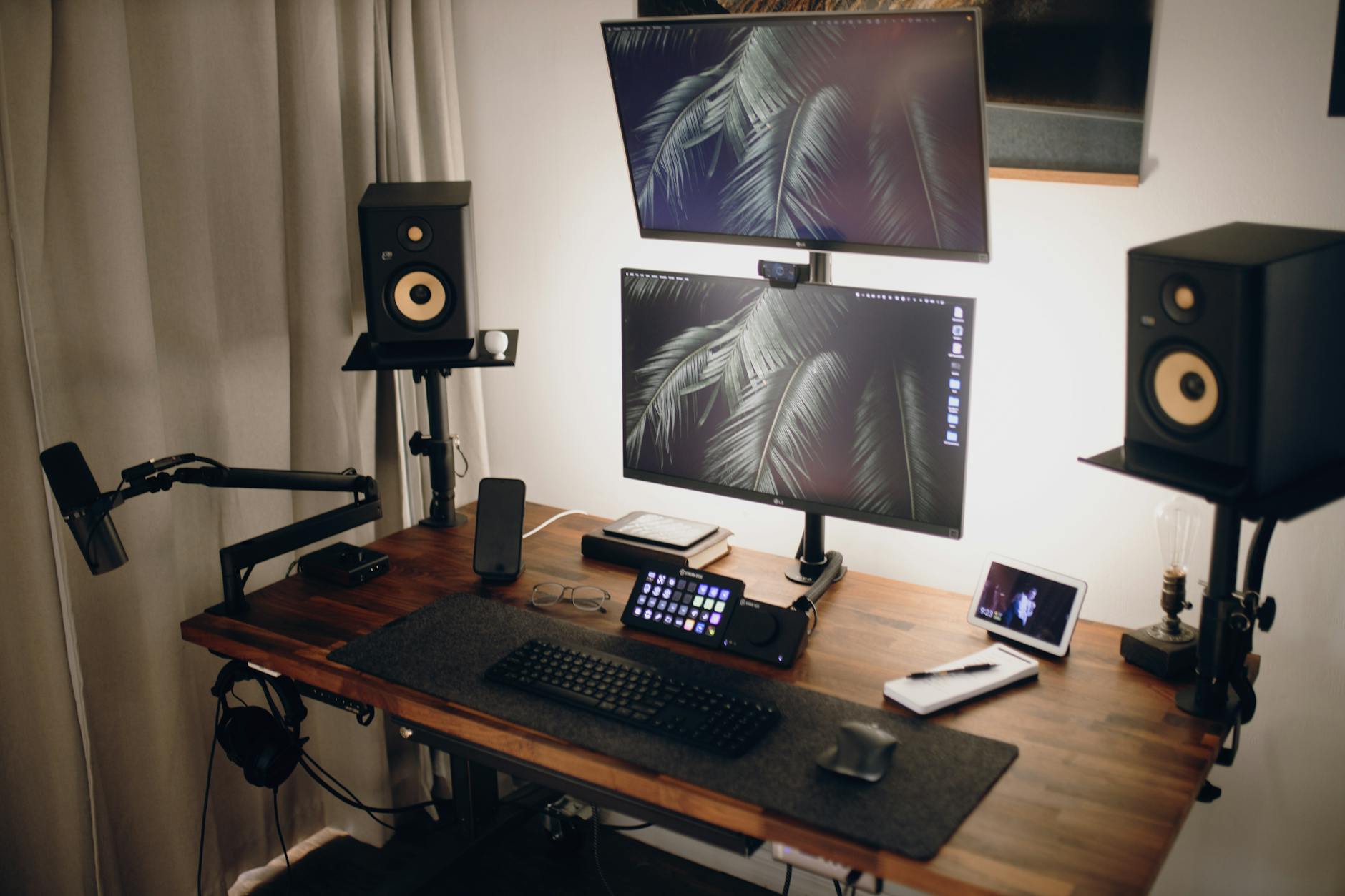 Professional streaming studio setup with cameras and lighting equipment