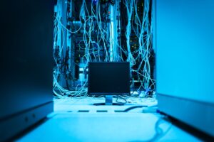 Steam’s Concurrent Player Records Are Straining Server Infrastructure Rows of servers in a large data center with blue lighting
