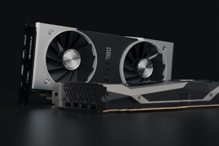 Intel’s Arc GPU Push Is Finally Threatening NVIDIA’s Budget Stranglehold A modern graphics card displayed on a dark surface highlighting its cooling design