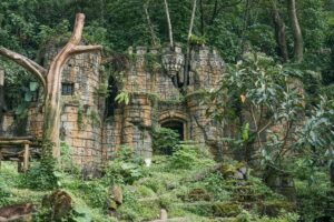 Ancient jungle ruins evoking adventure and mystery, relevant to Donkey Kong Bananza's world-building themes