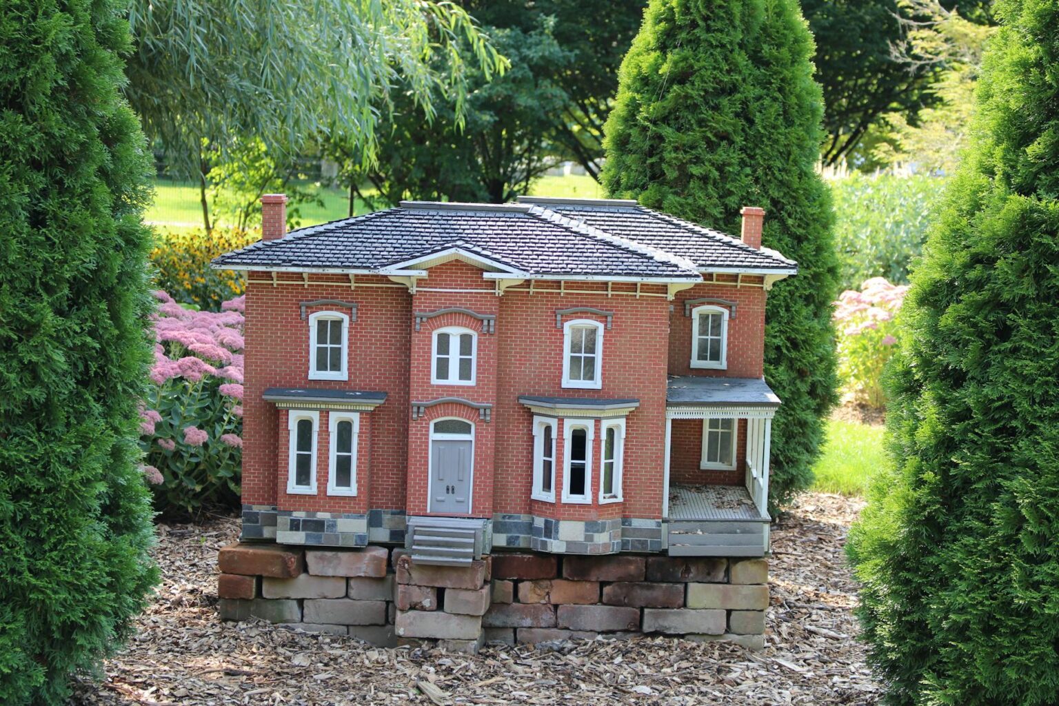 Close-up of a lush miniature garden scene representing the small-scale world of Pikmin 4