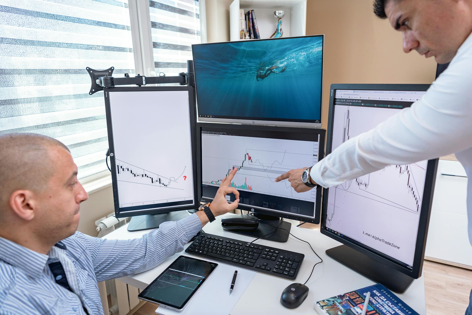 Data analytics dashboard displayed on a computer monitor in an office setting