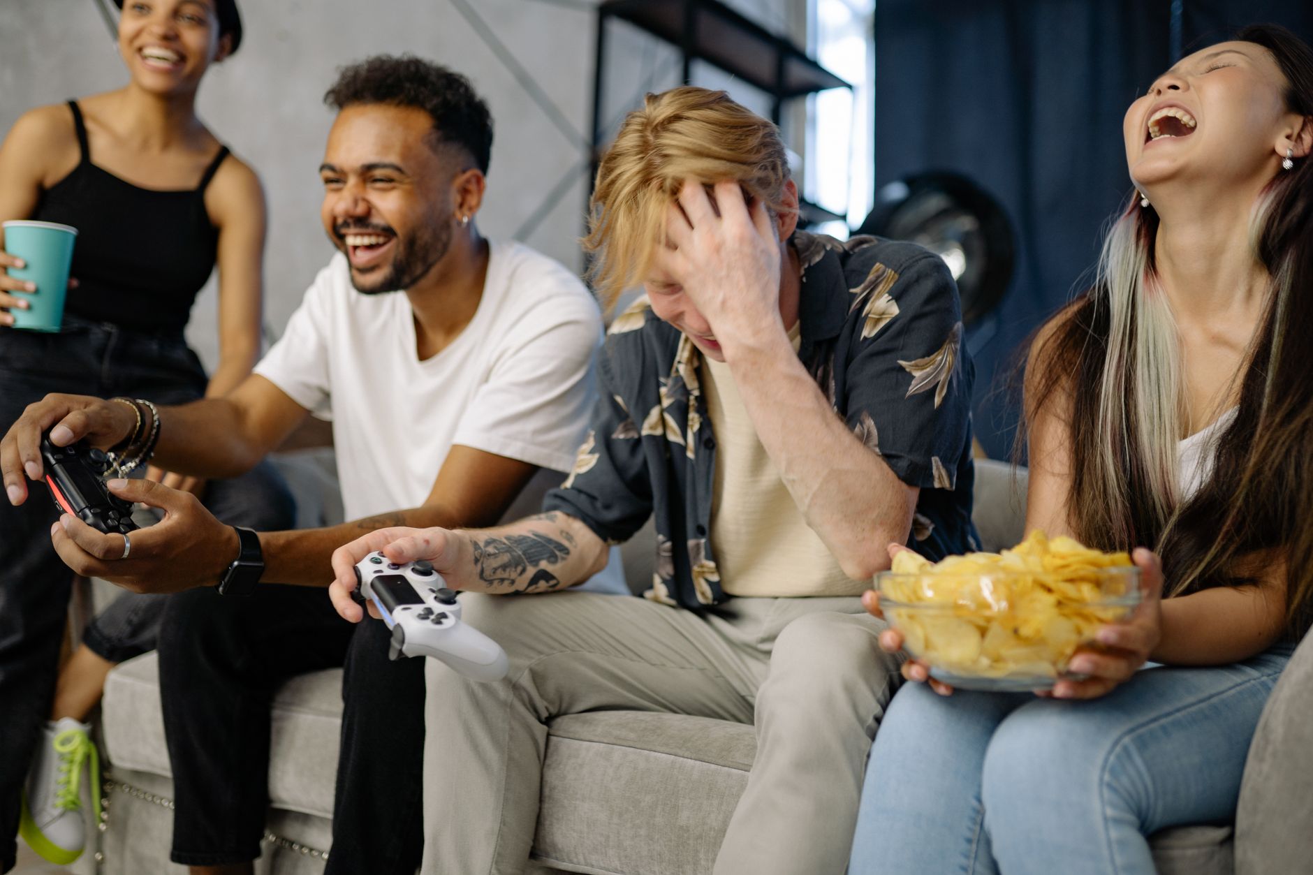 A crowd of gaming fans waiting for news at a game event