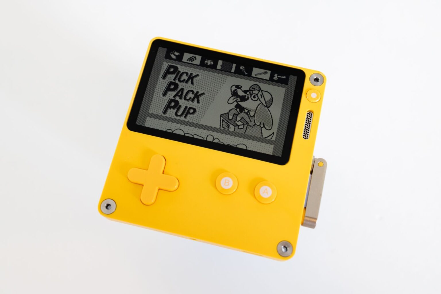 A classic handheld game console resting on a surface, representing retro Nintendo gaming history