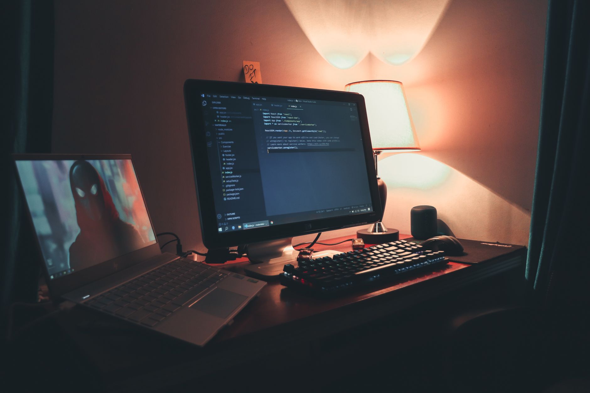 A developer working at a computer screen, representing the engineering complexity of remastering old game builds