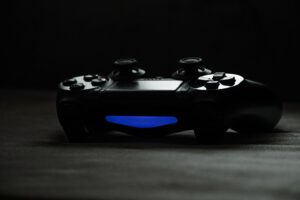 A gaming controller resting on a surface, representing Nintendo Switch 2 gaming