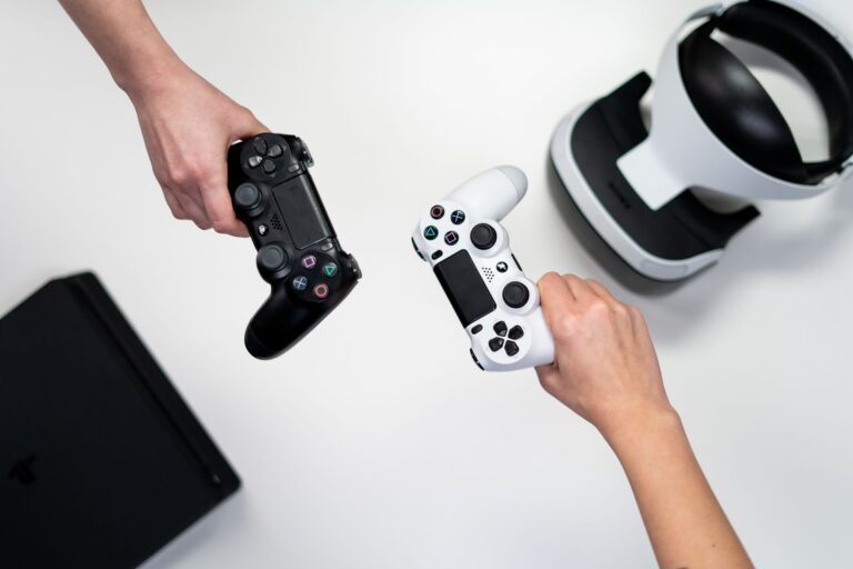 A gaming controller resting on a surface, representing competitive video game play