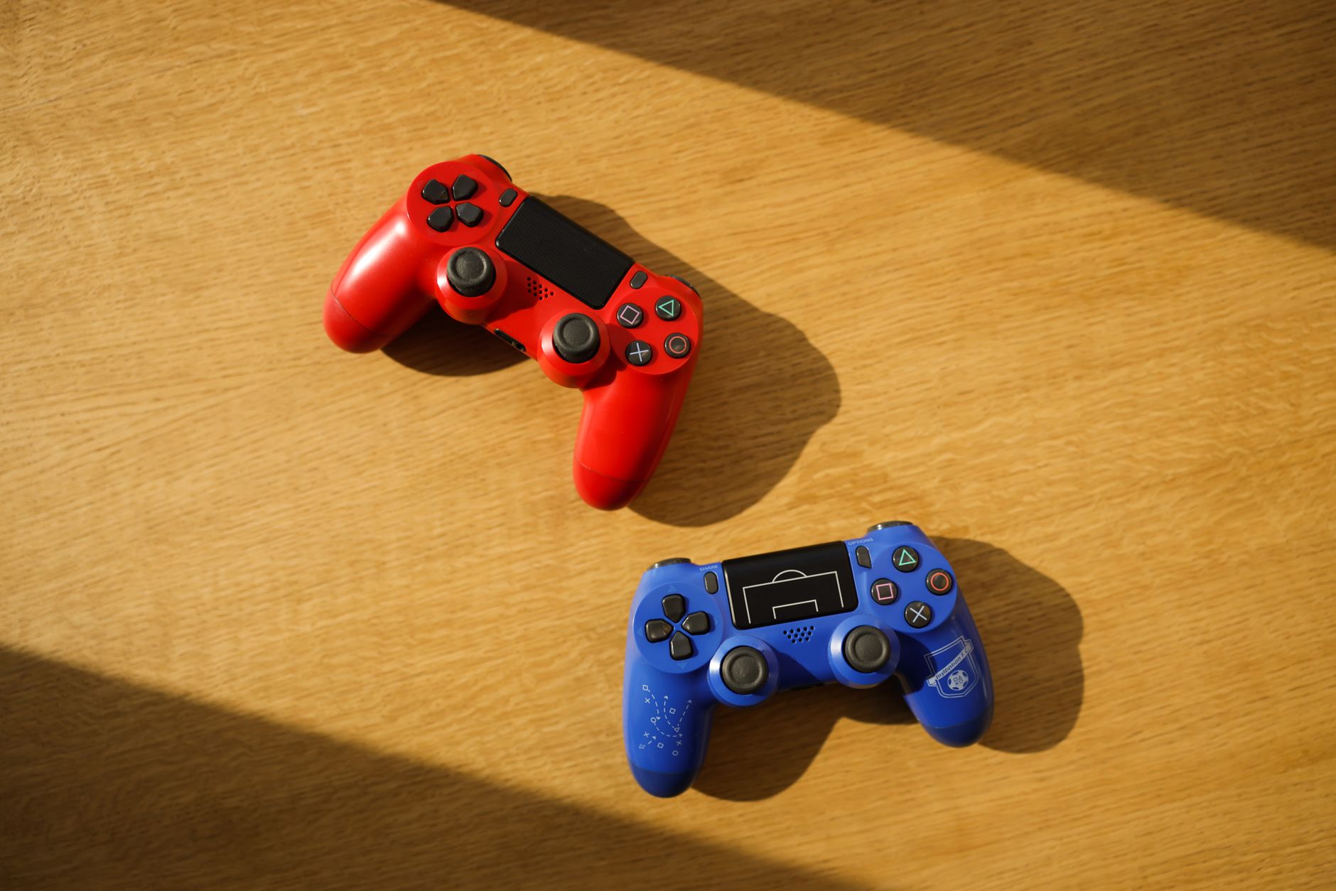 Close-up of a video game controller on a flat surface