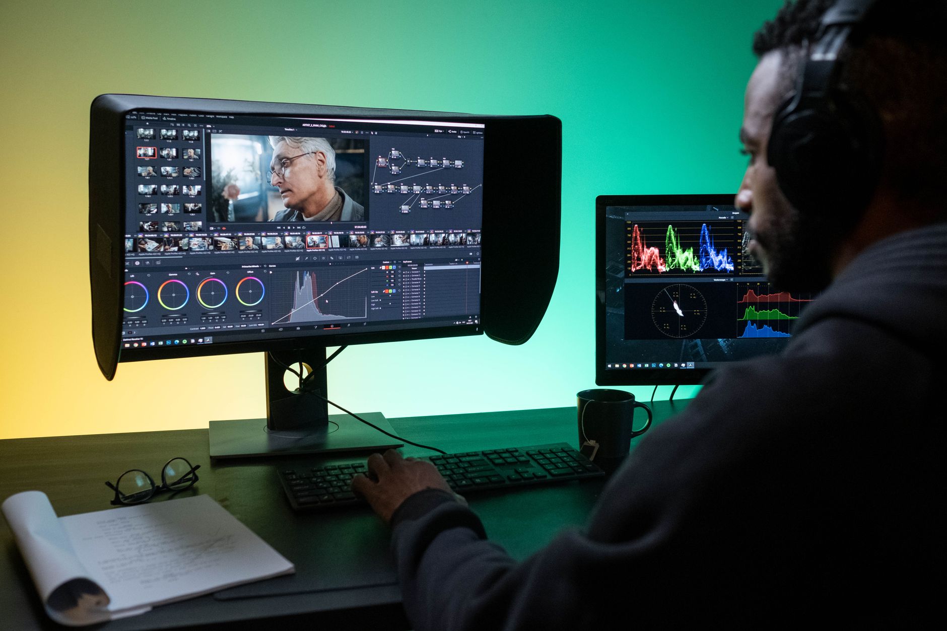 Monitor display showing color filter adjustments for accessibility settings