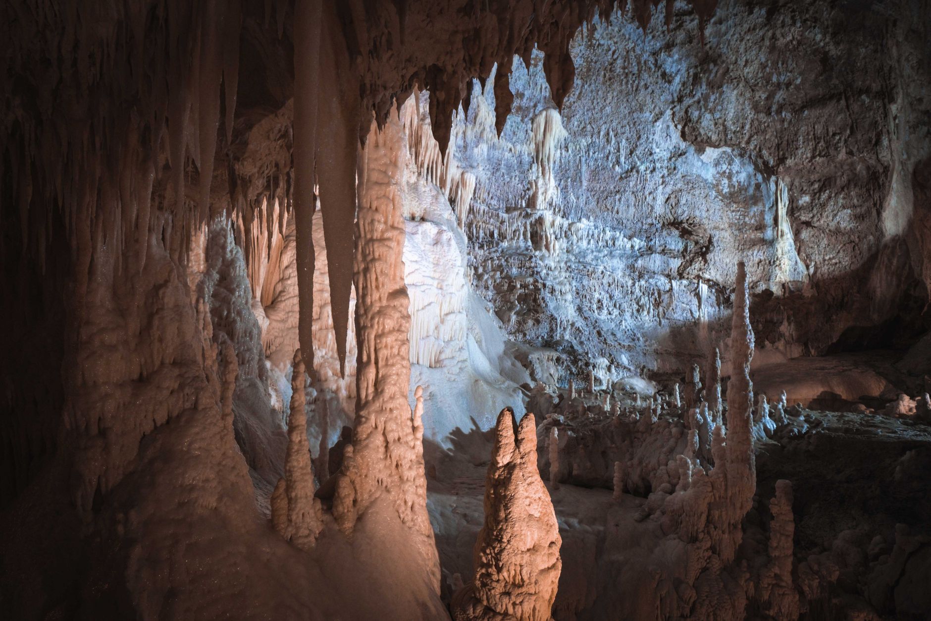 Dark underground cave environment similar to the subterranean world setting in Donkey Kong Bananza