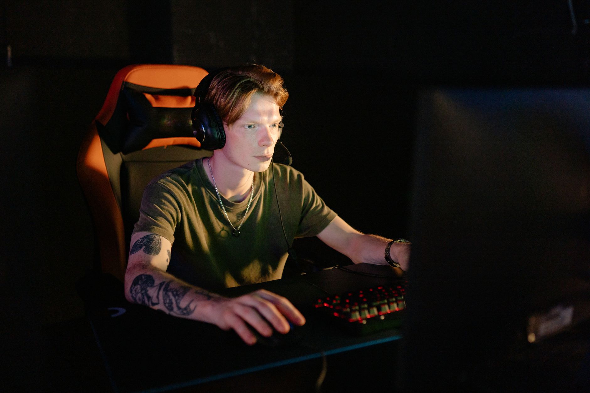 A person playing a video game on a modern gaming console